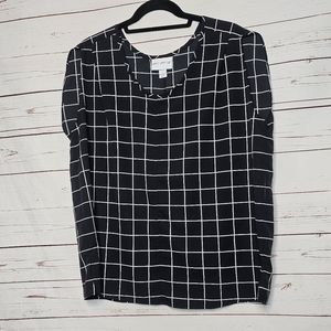 Pure Energy Black & White Windowpane Top